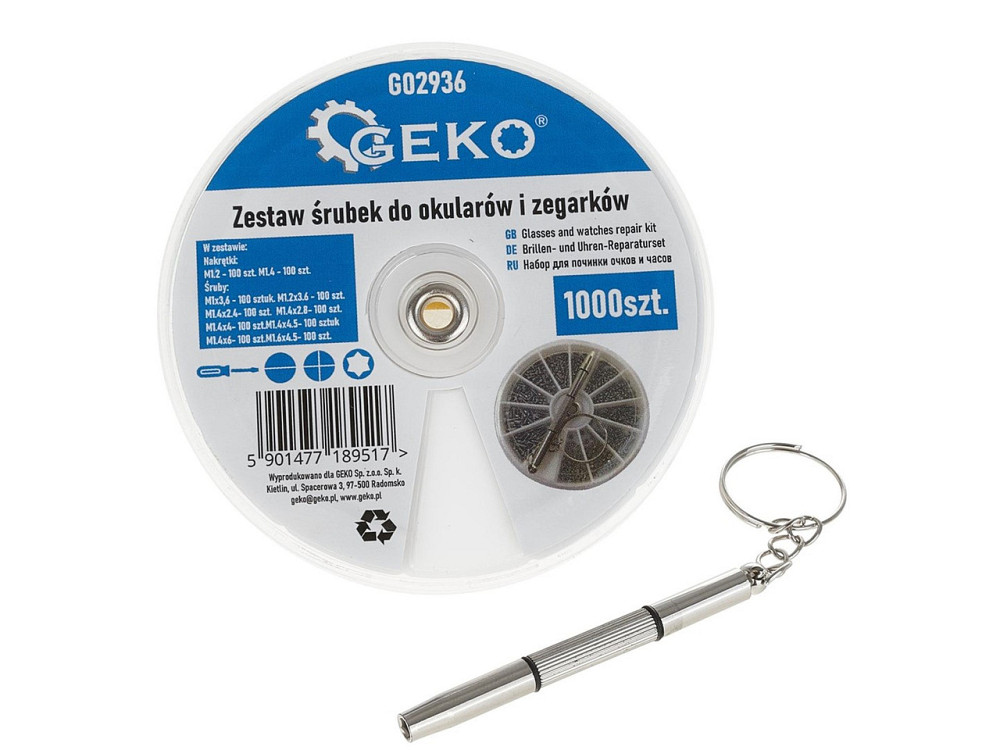 РемНабір мініатюрних гвинтиків і гайок "GeKo" для окулярів, годинників, мобільних тел. [к-т1000шт](1,0-1,6) Київ - фото 1