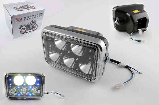 Фара світлодіодна прямокутна (кріплення 165mm, блакитне підсвічування, пластик) Feili Київ