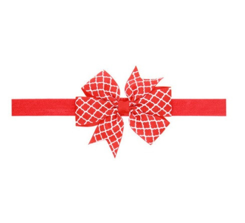 Детская повязка красная - размер банта 8см, размер универсальный (на резинке) Киев - изображение 1