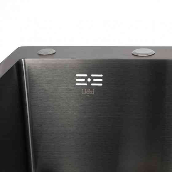 Мойка для кухни с нержавеющей стали интегрированная Lidz Handmade H7849BR Brushed Black PVD (3/1мм) черная Киев