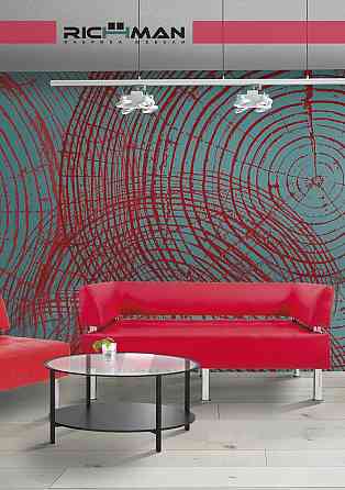 Диван Flay Office двойка со спинкой и подлокотниками 1550х650х750 Оранжево-зелено-желтый Киев