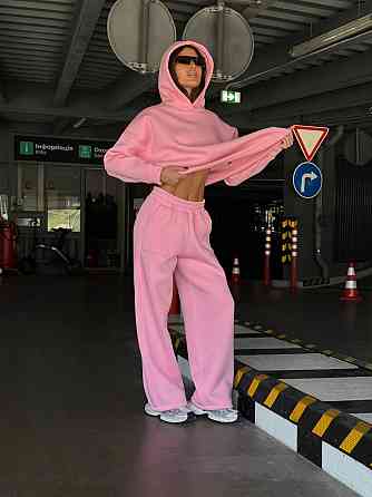 Базовий жіночий костюм з об’ємним худі Рожевий 42/46 Харків