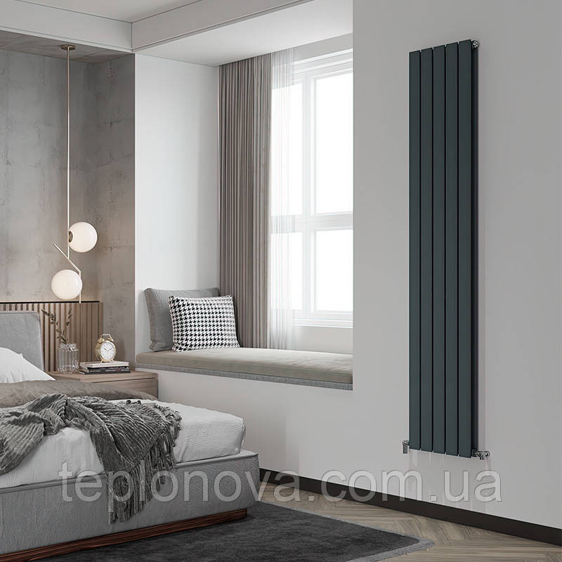 Дизайнерский радиатор 1800/340 (мм) чёрный мат IDEALE VITTORIA (универсальное подключение) 12 5/1800/340 Черновцы - изображение 2