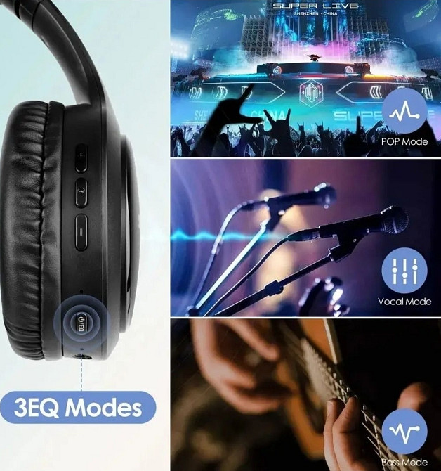 Наушники беспроводные Bluetooth  Hi-Fi складные Siindoo JH-919 Black. Киев - изображение 4