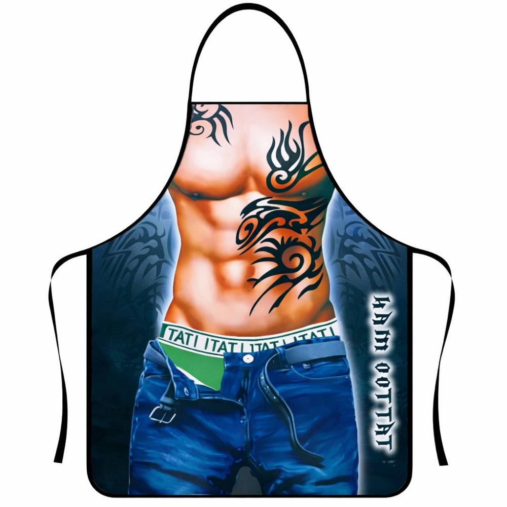 Фартук с приколом Мужчина с татту 73 на 57 см разноцветный Киев - изображение 3