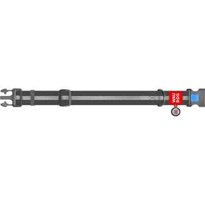 Ошейник для животных WAUDOG Waterproof пластиковый фастекс XXL Ш 40 мм Д 46-70 см серый (251011) Винница