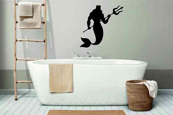 Декоративное настенное 3D Панно «Морской царь» Декор на стену с объемом 70*68 см, Черный Киев