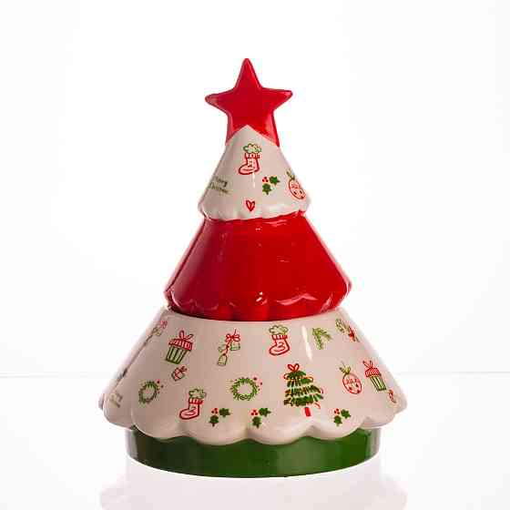 Конфетниця новорічна порцелянова Ялинка Ø15 (см) CR-1-21 Київ