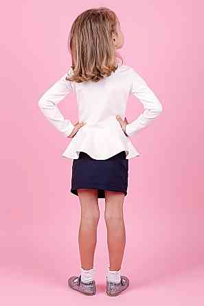 Піджак жакет для дівчинки з баскою, кремовий топ Крохатушка одяг Київ