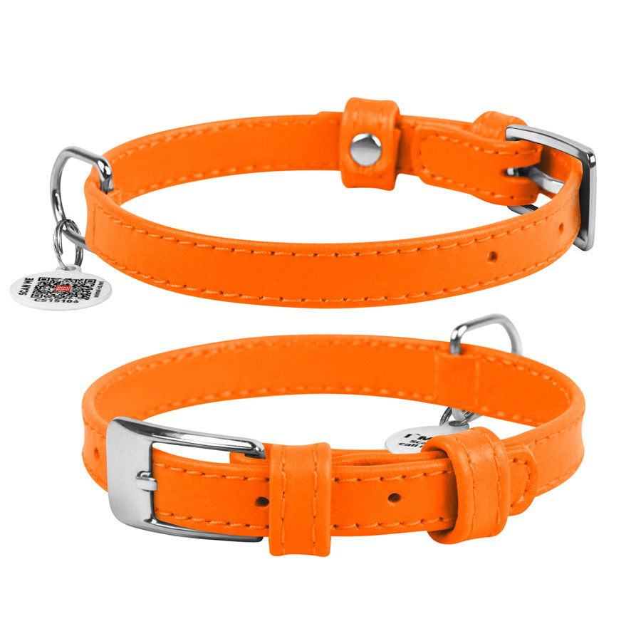 Нашийник для собак шкіряний WAUDOG Glamour з QR паспортом, без прикрас, S, Ш 15 мм, Дов 27-36 с Коломыя - изображение 3