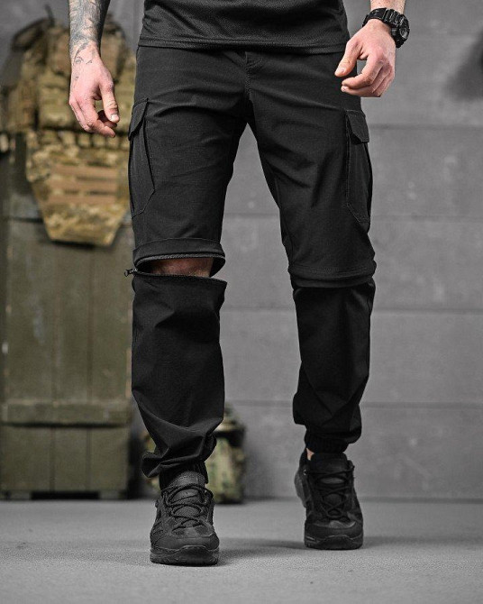Стрейчевые летние такатические штаны-шорты PARADOX черные ДЛ6297 Одесса - изображение 2