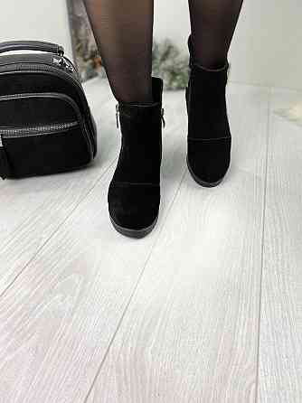 Черевики жіночі D and V чорні замша зима висота 14см (2201) Коломия