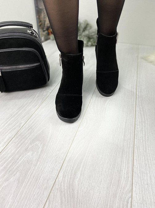 Черевики жіночі D and V чорні замша зима висота 14см (2201) Коломыя - изображение 5