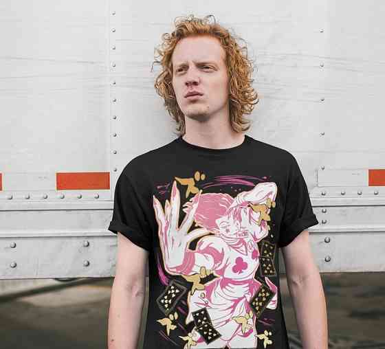 Футболка чоловіча з аніме принтом Мисливець × Мисливець оверсайз (S/M/L) Чорний AnimeJ1169 Дніпро