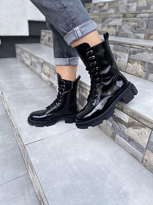 SOTHBY'S Черевики жіночі Sothby's чорні шкіра лакована 37/39р. (M-1730 4195) Коломыя - изображение 3