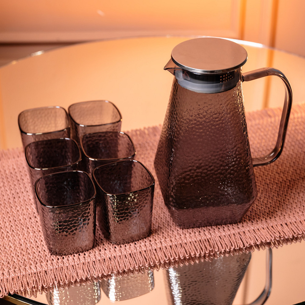 Yiwu Глечик 1.8 л зі склянками 6 штук по 200 (мл) графин для компоту соку води лимонаду глечик Коломыя - изображение 2