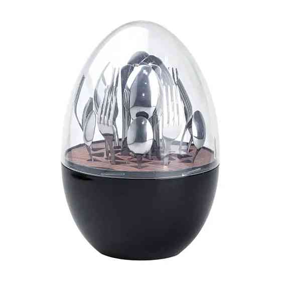 Набор столовых приборов на 6 персон с подставкой Яйцо Черный Киев