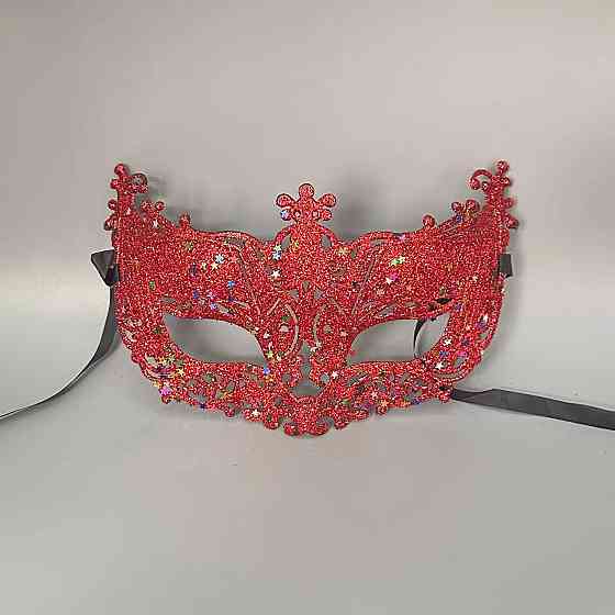 Маска маскарадна з блискітками 22 на 10 см червоний Київ