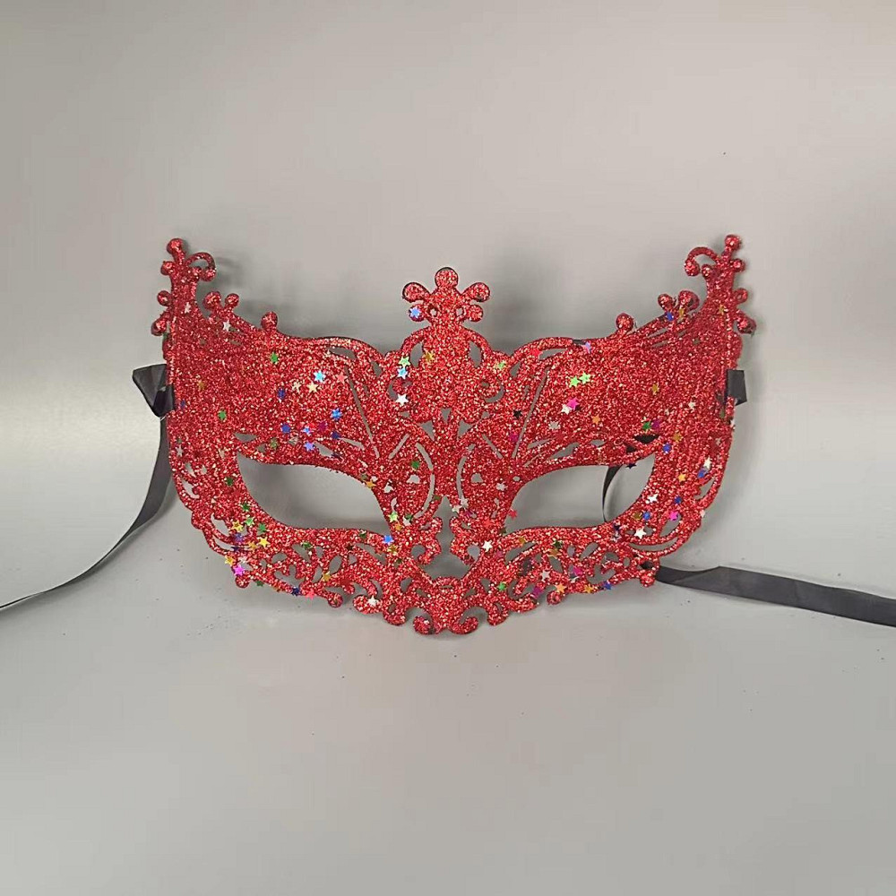 Маска маскарадна з блискітками 22 на 10 см червоний Київ - фото 2