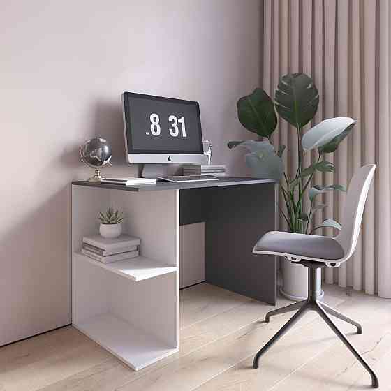 Комп’ютерний стіл VAYS D-7, письмовий, з полицями ліворуч, ЛДСП, 100×60×76 см - для дому, офісу, навчання Львів