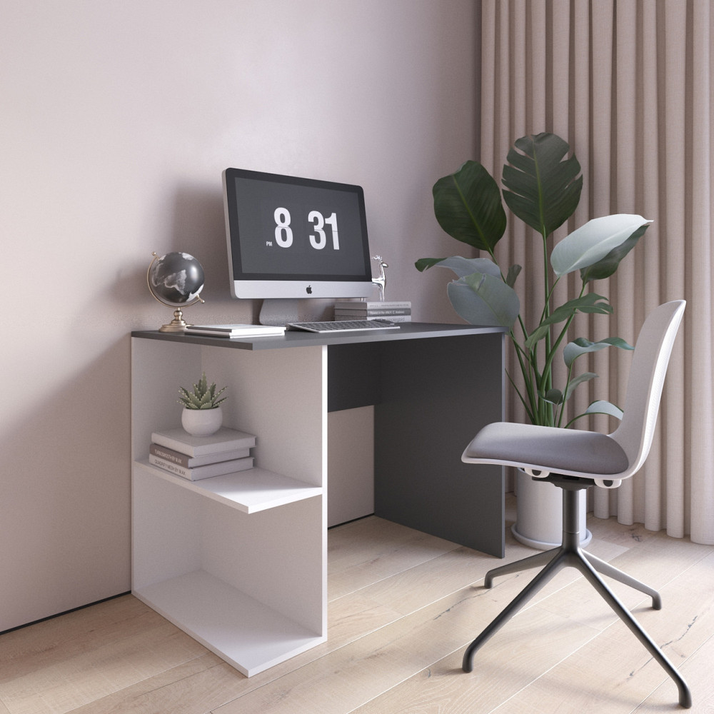 Комп’ютерний стіл VAYS D-7, письмовий, з полицями ліворуч, ЛДСП, 100×60×76 см - для дому, офісу, навчання Львів - фото 2