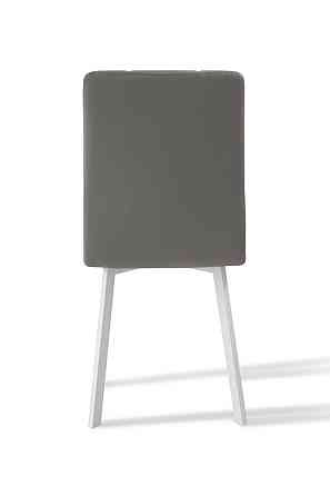 Стілець Трініті, метал білий/шкірзам світло-сірий Київ