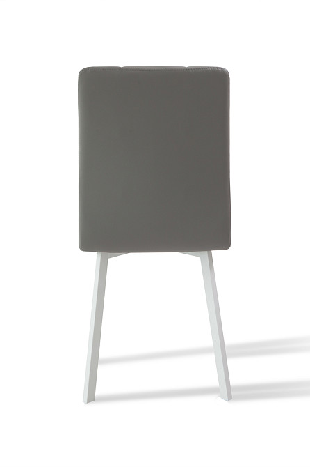 Стілець Трініті, метал білий/шкірзам світло-сірий Киев - изображение 4