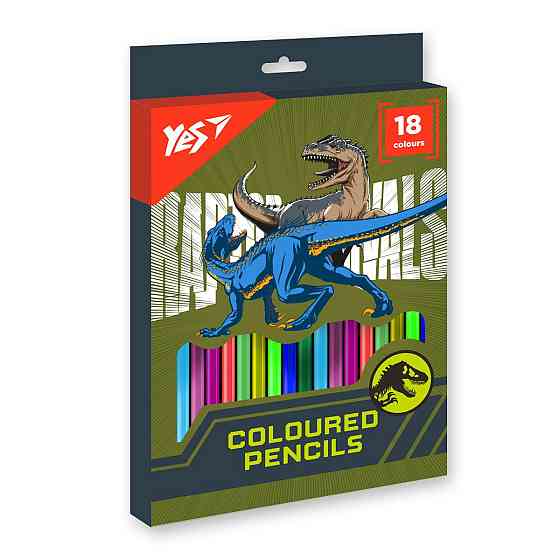 Олівці кольорові 18 кол. "Yes" Jurassic World тригранні, 290736, шт Київ
