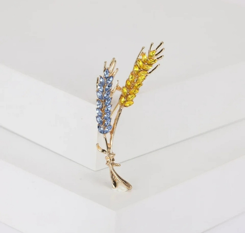 Брошка патріотична "Два колоски " в подарунковій коробці Сміла - фото 2