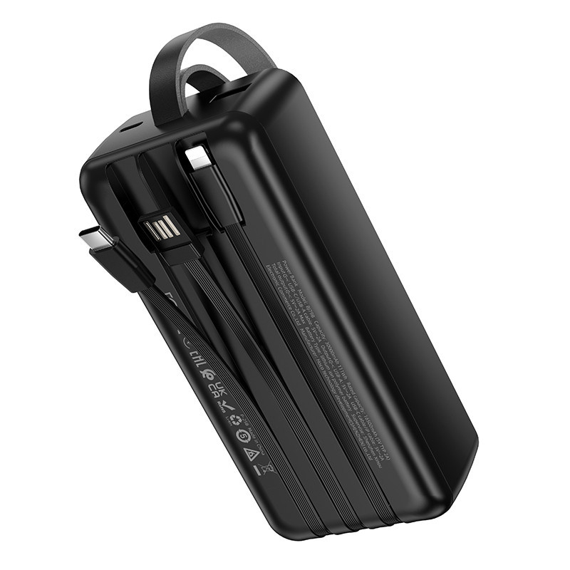 Зовнішній акумулятор BOROFONE BJ79B Clever power bank with 3 cables(30000mAh) Black Київ - фото 7