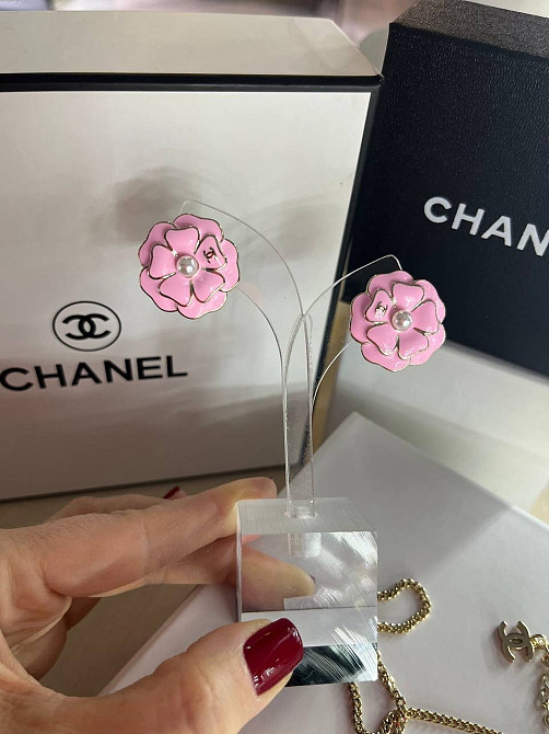 Набір Шанель підвіска та сережки у вигляді квітки / позолота 18 К Одеса - фото 5