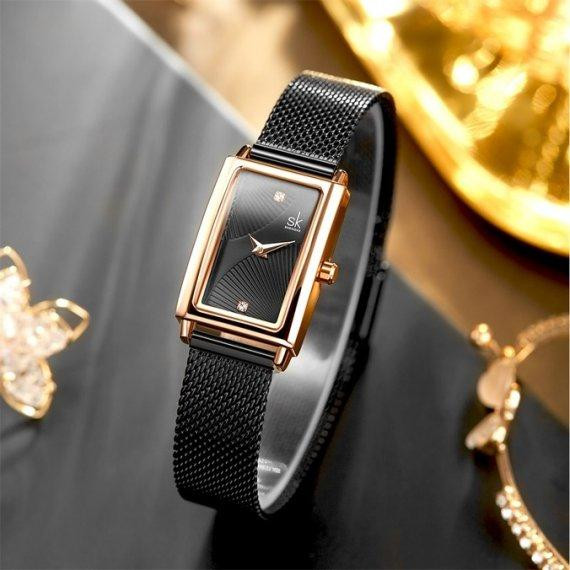 Женские наручные часы Shengke Victoria (Черные) Киев - изображение 9