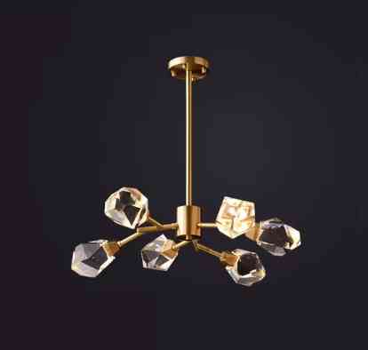 Світлодіодна кришталева люстра Смарагд 8612 (Золота) на 6 плафонів Київ
