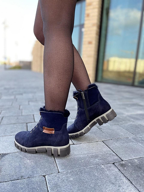 Stepter Черевики жіночі Stepter сині нубук з натуральною шерстю зимові 38р. 40р. (2218) Коломыя - изображение 3