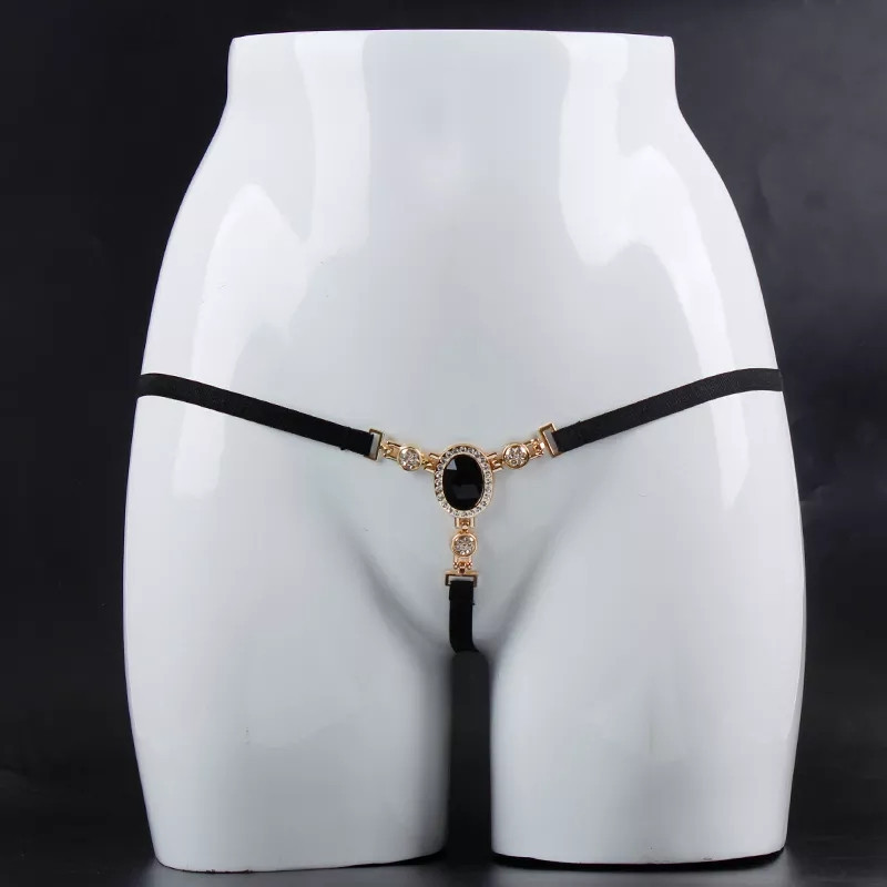 Стринги с камнями С Дефектом черного цвета - размер универсальный (на резинке) Киев - изображение 1