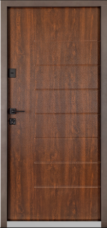Дверь входная Гермес Хьюстон 028 RAL 156 / ПВХ Дуб темний 960х2050 мм Киев