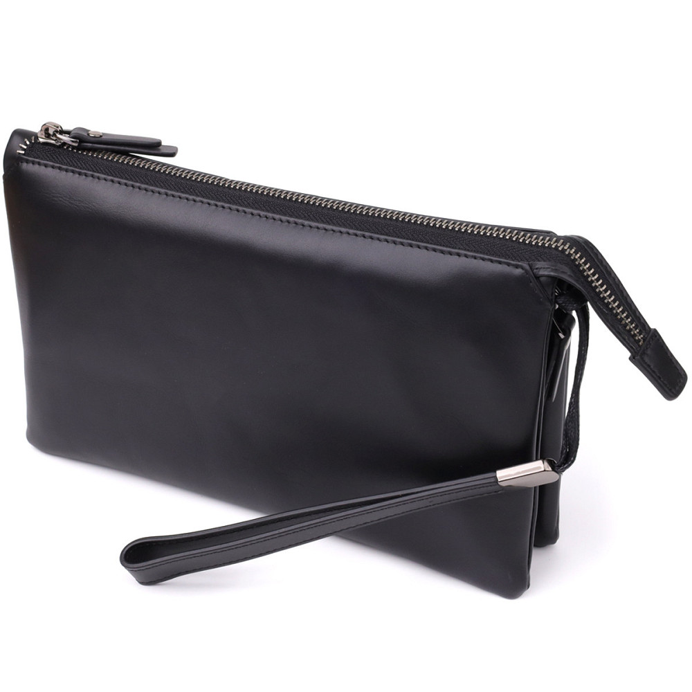 Мужской клатч из натуральной кожи Vintage 23035 Черный Киев - изображение 1