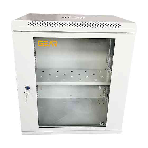 Шкаф настенный серверный GEAR 12U 600x600х600 мм серый с полкой (GWMSN-12U-600-600G) Киев