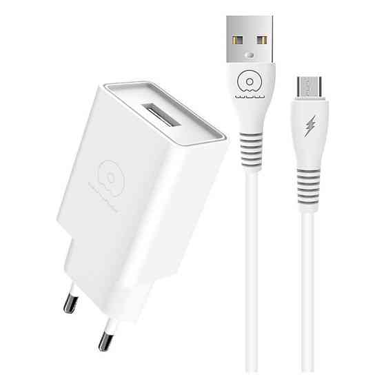 Сетевое зарядное устройство с кабелем WUW-T82 Single USB home charger set micro Одесса