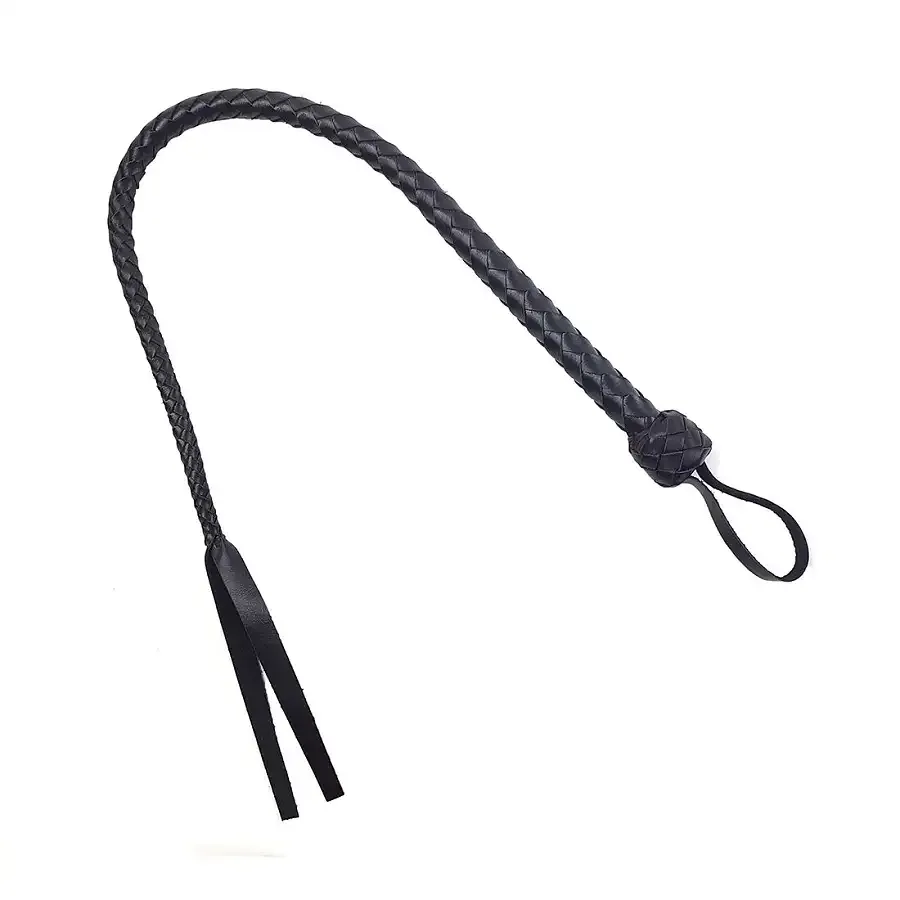 Батіг гнучкий Снейк, натуральна шкіра, колір чорний, довжина - 80 см Львів - фото 1