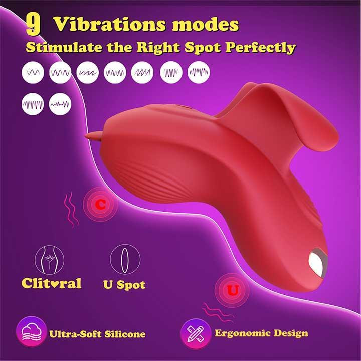 Клітеральний смарт-вібратор на палець Love Spouse Бордовий — Смарт вібратори Вінниця - фото 2