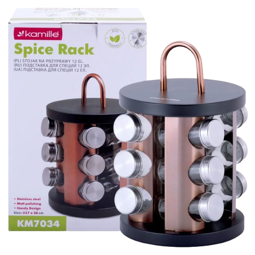 Набір для спецій 12шт на круглій підставці KAMILLE 7034 Житомир - фото 4