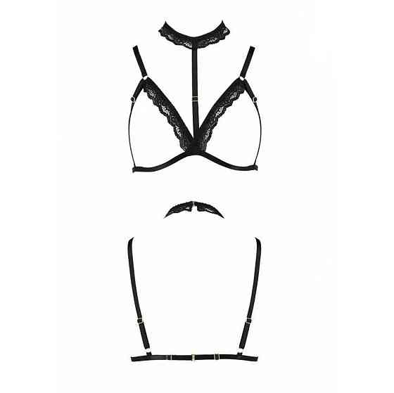 Бюстгальтер-стрепи з чокером Passion Exclusive SHELLY BRA XXL/XXXL, black Sex Aura Київ