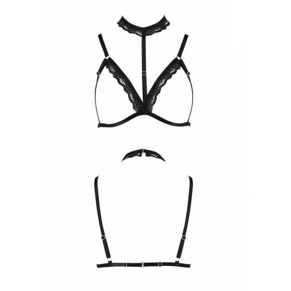 Бюстгальтер-стрепи з чокером Passion Exclusive SHELLY BRA XXL/XXXL, black Sex Aura Київ - фото 5