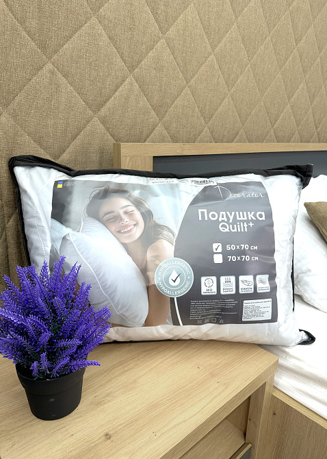 Подушка для сну гіпоалергенна Decorator Quilt 50x70х20 см, колір білий (84-152) Київ - фото 2