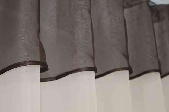 Кухонная занавеска VR-Textil № 047к бежевый с венге 270х170 см (52-0610) Киев