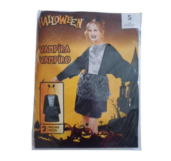 Костюм для Хелловін для дівчинки з обручем Вампір S різнобарвний Київ