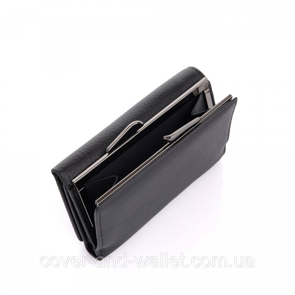 Женский черный кошелек небольшого размера из натуральной кожи с монетницей Marco Coverna W 003 Киев - изображение 7