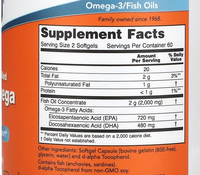 Супер Омега двойная сила (Super Omega EPA), NOW Foods, 360 EPA/240 DHA 240 капсул Київ - фото 3