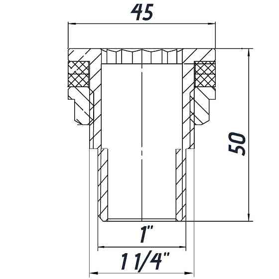 Врізання в бак 1″З нікельоване посилене NO305R OPTIMUM Киев
